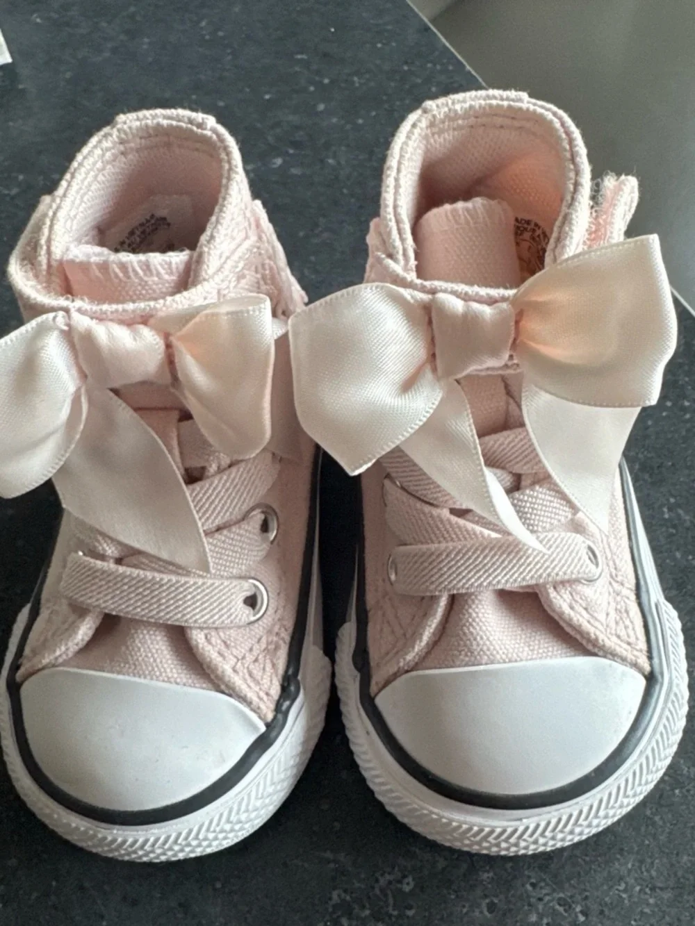 Converse Pink Bow High-Top Canvas Sneakers for Kids